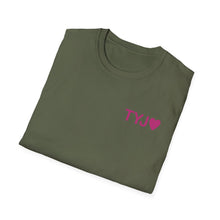 Load image into Gallery viewer, Thank You Jesus T-Shirt | Christian Faith Tee, PINK script heart