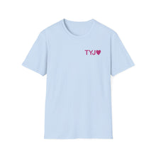 Load image into Gallery viewer, Thank You Jesus T-Shirt | Christian Faith Tee, PINK script heart