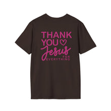 Load image into Gallery viewer, Thank You Jesus T-Shirt | Christian Faith Tee, PINK script heart