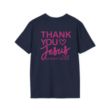 Load image into Gallery viewer, Thank You Jesus T-Shirt | Christian Faith Tee, PINK script heart