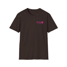 Load image into Gallery viewer, Thank You Jesus T-Shirt | Christian Faith Tee, PINK script heart