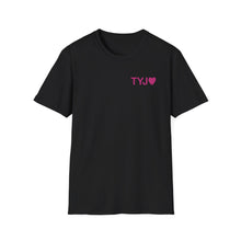 Load image into Gallery viewer, Thank You Jesus T-Shirt | Christian Faith Tee, PINK script heart