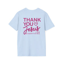 Load image into Gallery viewer, Thank You Jesus T-Shirt | Christian Faith Tee, PINK script heart