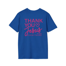 Load image into Gallery viewer, Thank You Jesus T-Shirt | Christian Faith Tee, PINK script heart
