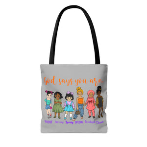 God Says You Are Youth Tote Bag, MR, Affirmation, Inspirational, Youth Gift