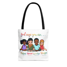 Load image into Gallery viewer, God Says You Are Tote Bag, MR, Encouragement, Affirmation, Kids Gift, Children tote bag
