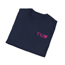 Load image into Gallery viewer, Thank You Jesus T-Shirt | Christian Faith Tee, PINK script heart
