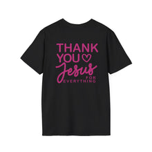 Load image into Gallery viewer, Thank You Jesus T-Shirt | Christian Faith Tee, PINK script heart
