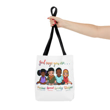 Load image into Gallery viewer, God Says You Are Tote Bag, MR, Encouragement, Affirmation, Kids Gift, Children tote bag
