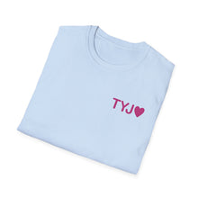 Load image into Gallery viewer, Thank You Jesus T-Shirt | Christian Faith Tee, PINK script heart
